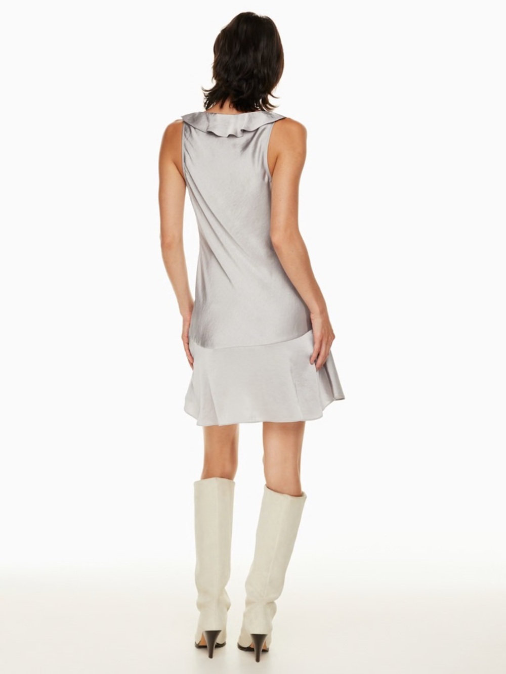 Light Blue Ruffle V-Neck Mini Hera Dress - Picture 5 of 5